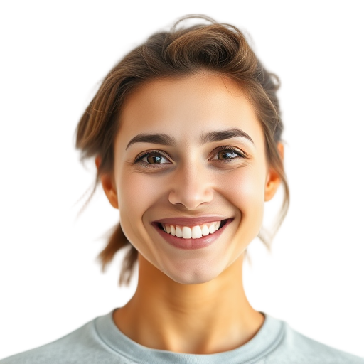 A person smiling to the camera with a white background looking like