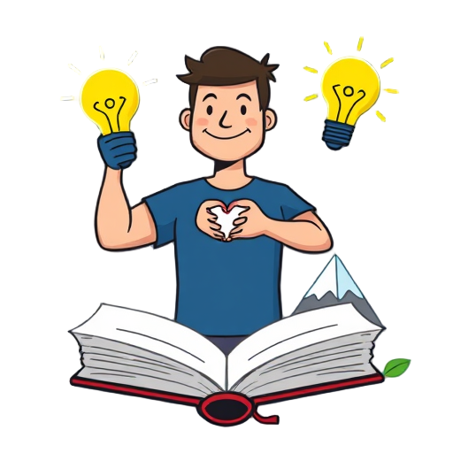 "Strong person" "bright lightbulb" "open book" "hands holding heart" "mountain peak" "growing plant"