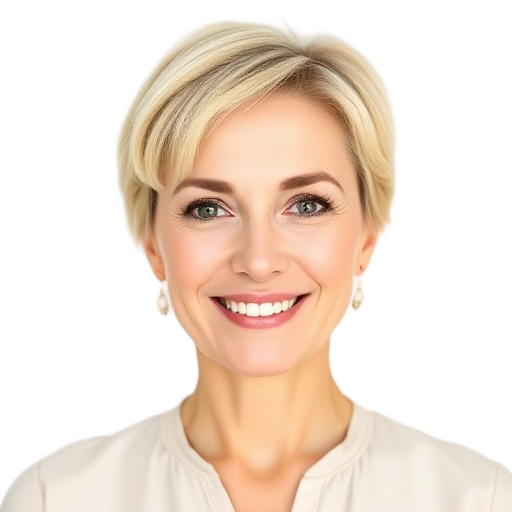 A person smiling to the camera with a white background looking like