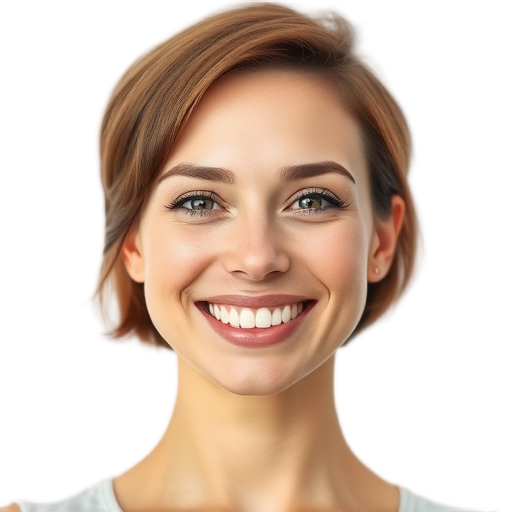 A person smiling to the camera with a white background looking like