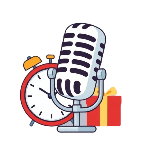 "microphone" "clock" "gift"