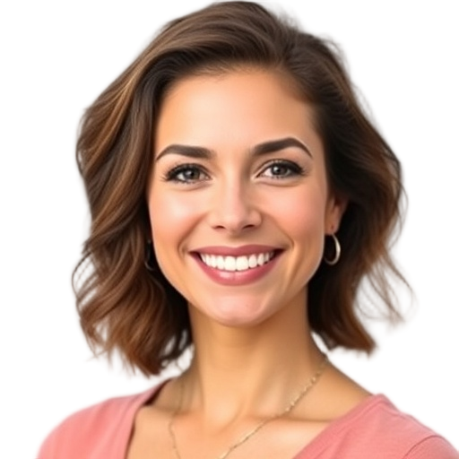 A person smiling to the camera with a white background looking like