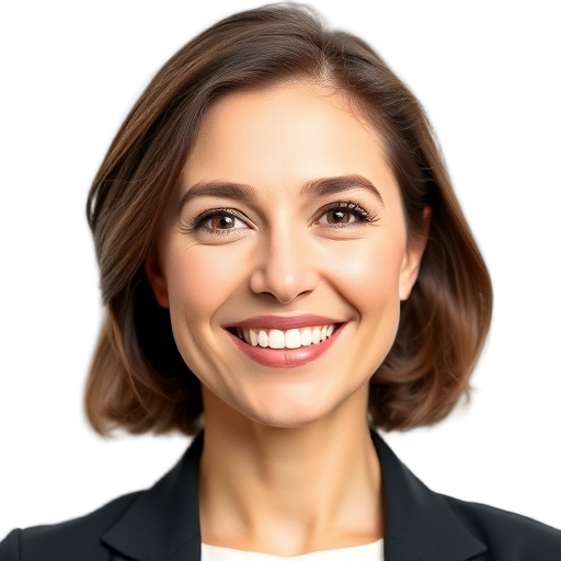 A person smiling to the camera with a white background looking like