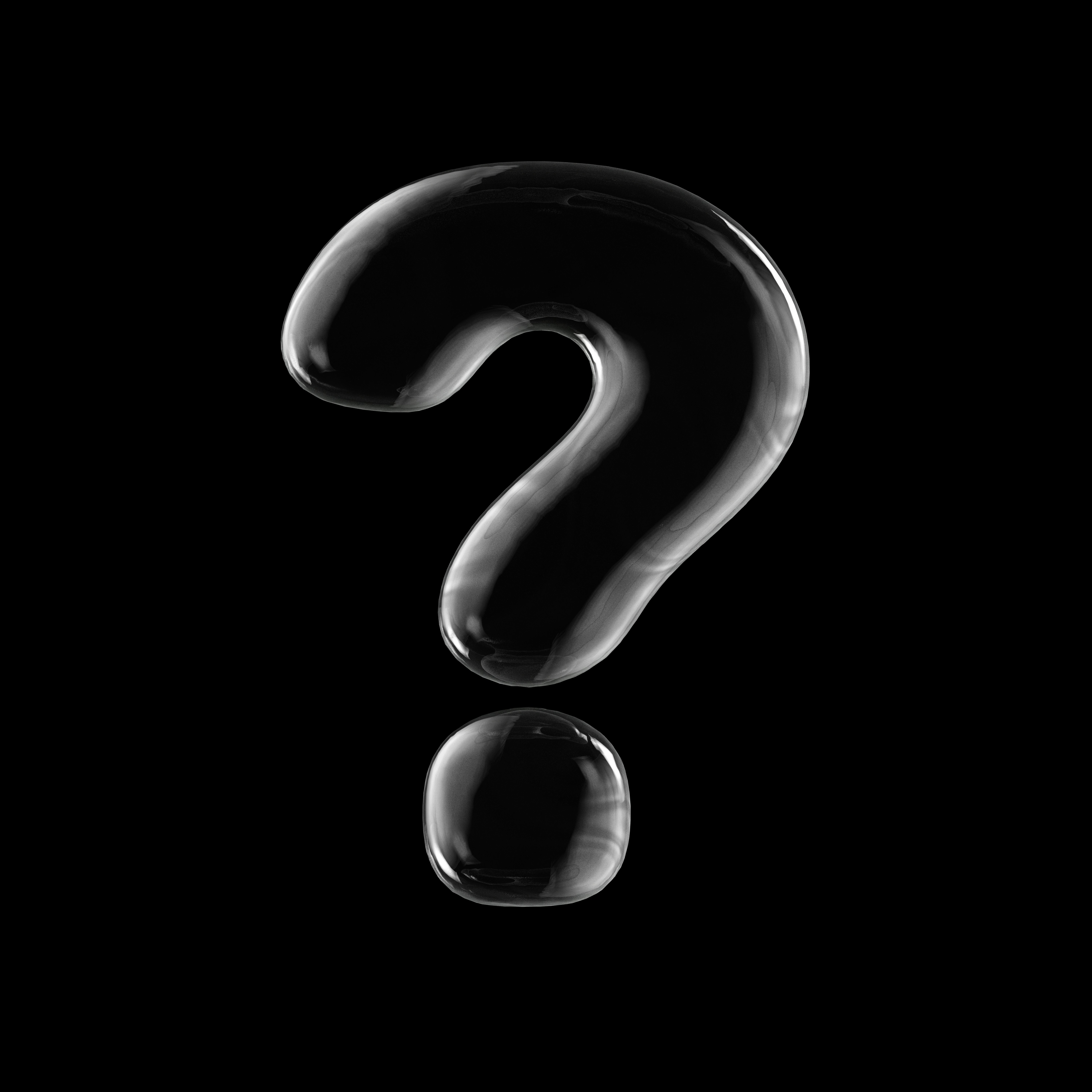 realistic bubble question mark.