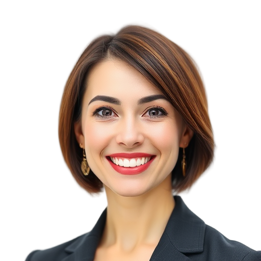 A person smiling to the camera with a white background looking like