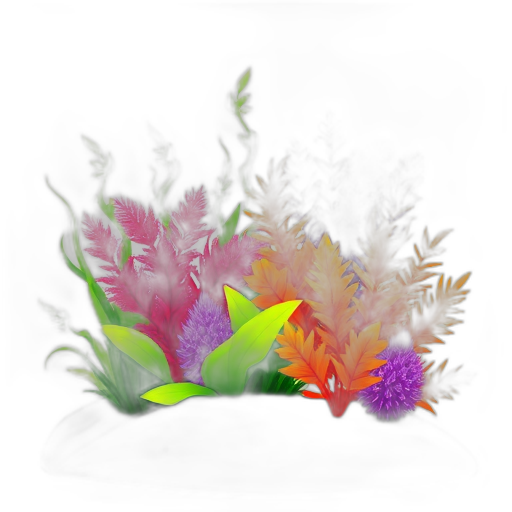 Kleurrijke aquariumplanten met levendige bladeren.