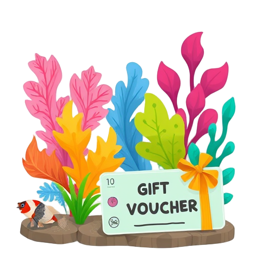 Kleurrijke planten met een cadeauvoucher.