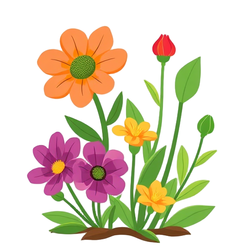 Vibrante bloemen en gezonde planten.