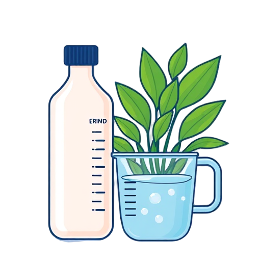 "aquarium plant" "nutrition bottle" "measuring cup" "healthy leaves" "water bubbles" "bright colors" "clear instructions"
