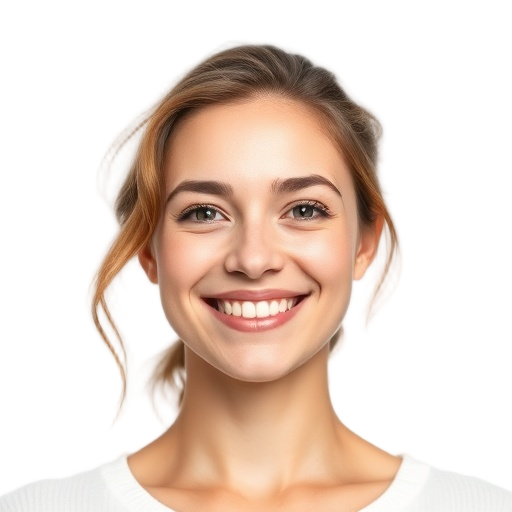 A person smiling to the camera with a white background looking like