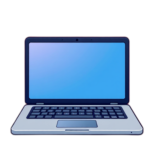 Gekleurde laptop met een open scherm.