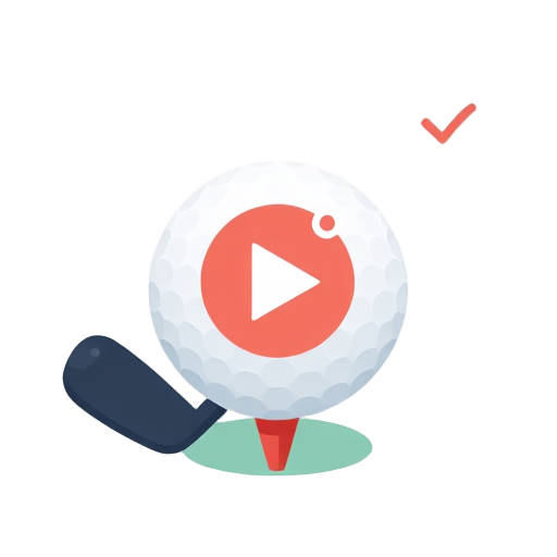 "Golf ball" "Video play button" "Checklist" "Golf club" "Speech bubbles" "Digital screen"