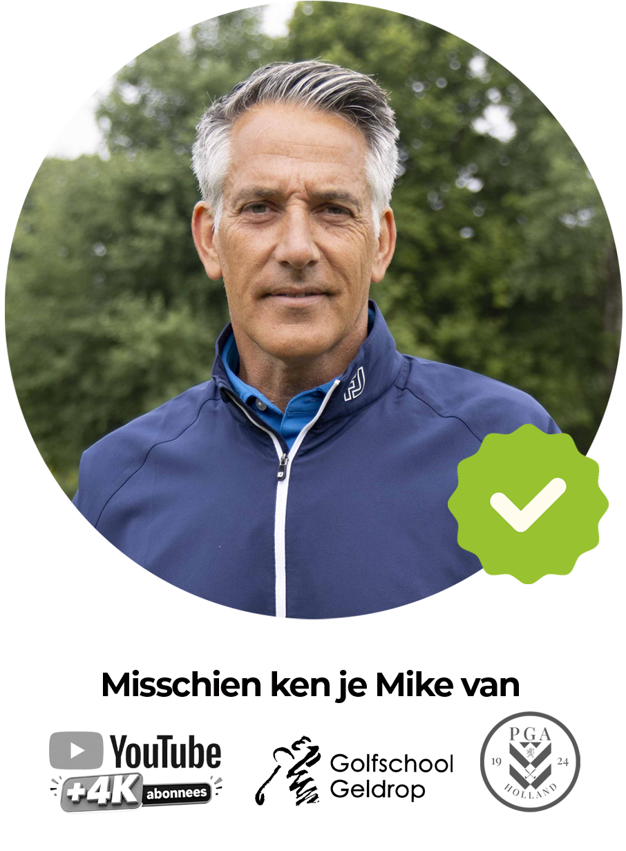 Golfpro Mike van Wieringen, bekend van Golfwijzer, YouTube en Golfschool Geldrop.