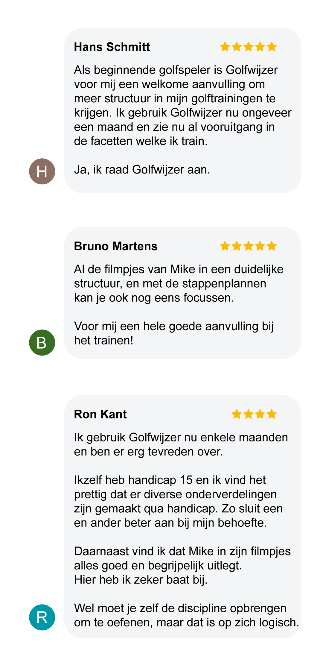 Wat Golfwijzer-leden zeggen