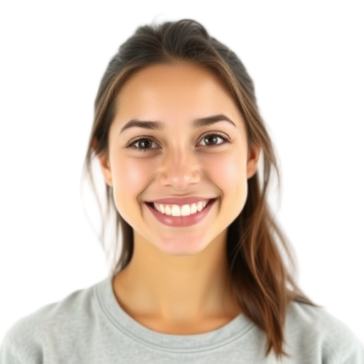 A person smiling to the camera with a white background looking like