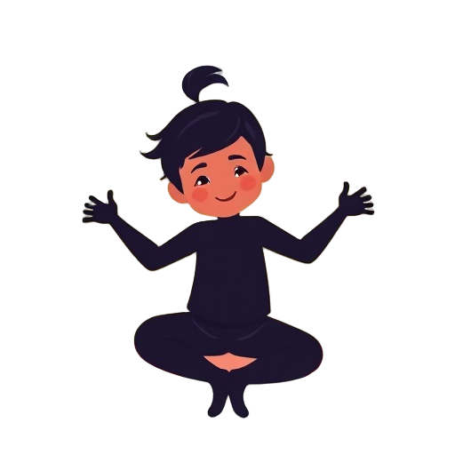 "child silhouette" "sunrise background" "gentle yoga pose" "soft pastel colors" "playful expression" "peaceful nature" "healing light" "open hands" "calm waves" "glowing heart" "relaxed figure" "starry night" "meditative pose" "creative spark" "flowing li