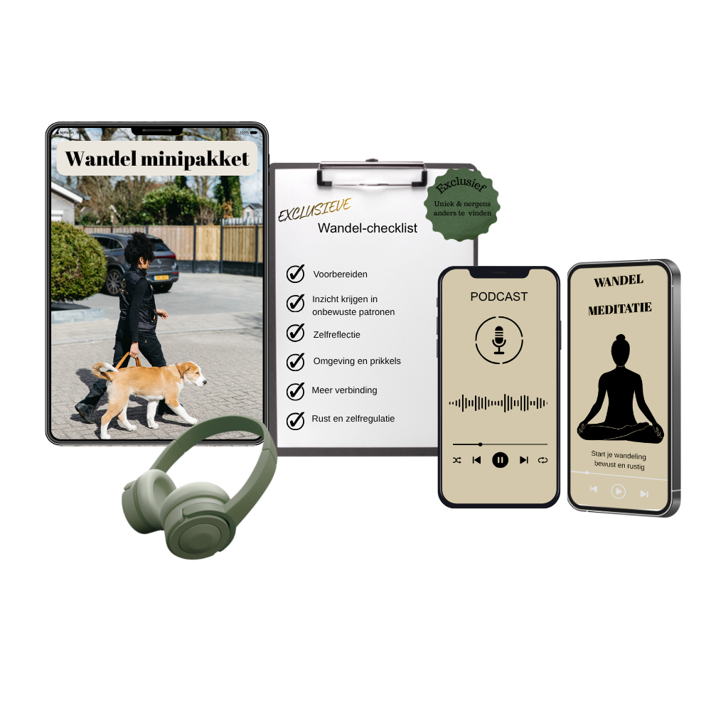 Wandel minipakket met checklist, podcast, PDF en wandelmeditatie
