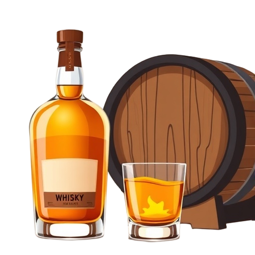 "whisky bottle" "golden liquid" "glass tumbler" "wooden barrel" "whisky cask" "smoky aroma" "luxury label" "whiskey splash" "rich amber" "oak texture"