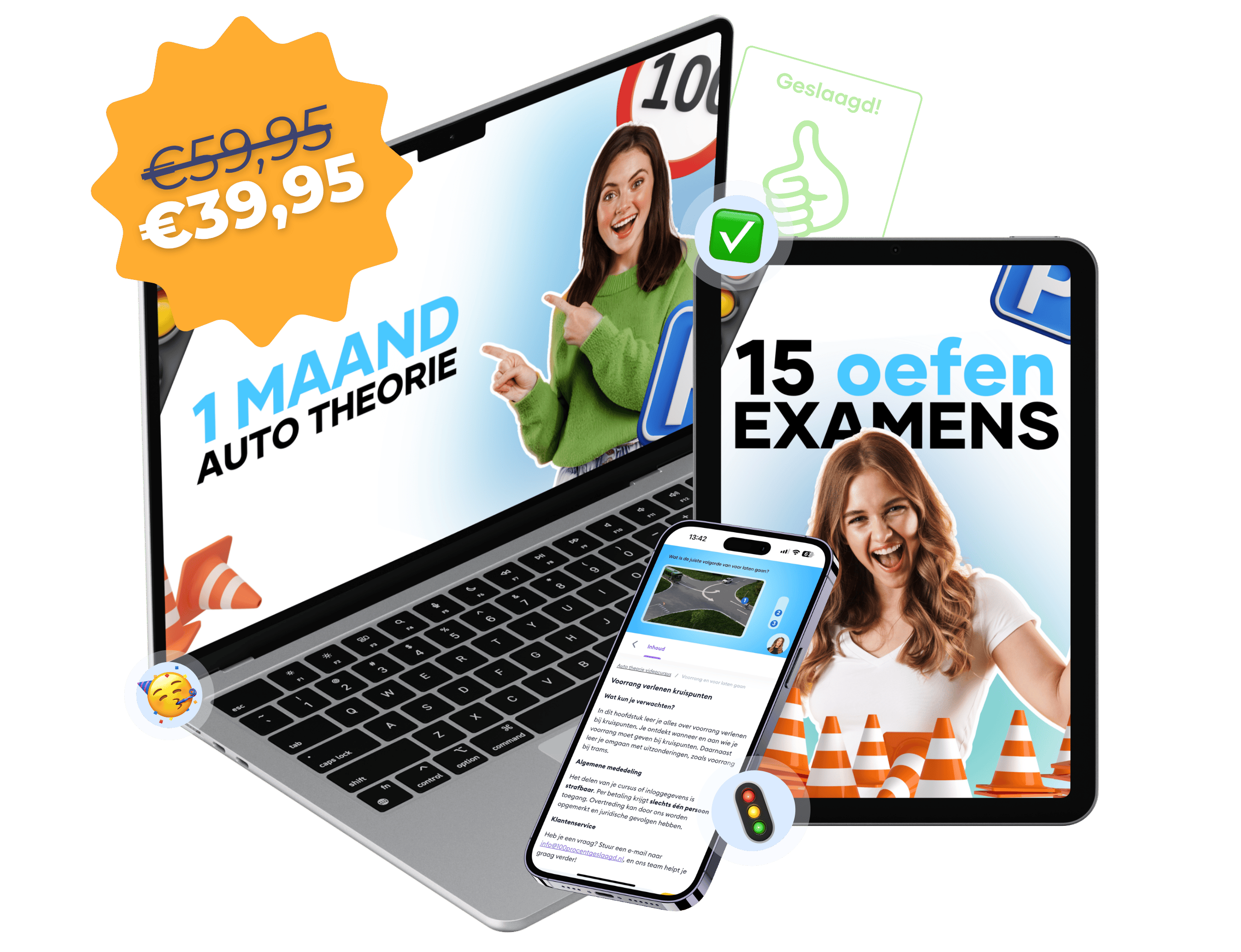 100% Geslaagd auto theorie cursus