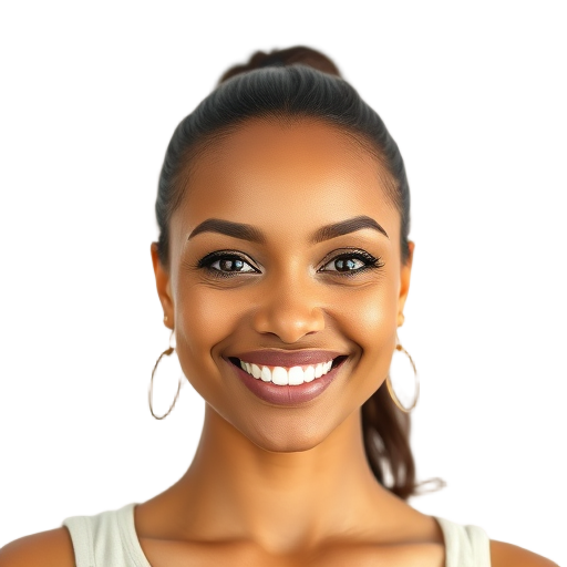 A person smiling to the camera with a white background looking like