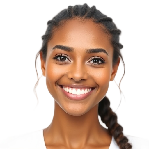 A person smiling to the camera with a white background looking like