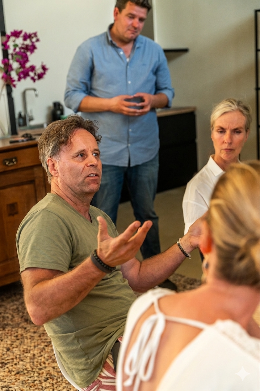 Deelnemers oefenen met moeilijke gesprekken voeren tijdens een communicatietraining
