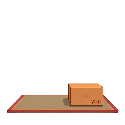 Yoga mat met een yoga blok erop.