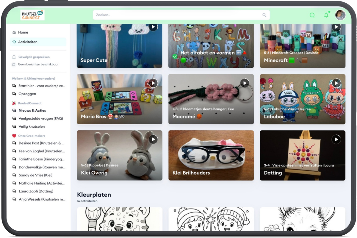 Homepage Club.KnutselConnect.nl