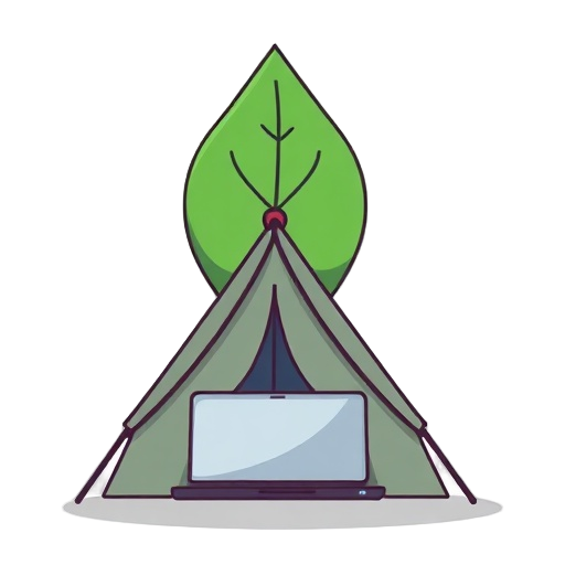 "leaf" "tent" "laptop"