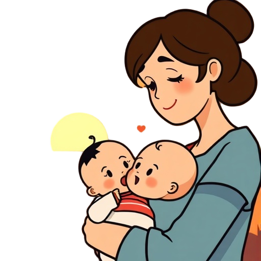 "stille, zachte zonsondergang" "gezellige moeder" "baby tegen borst"