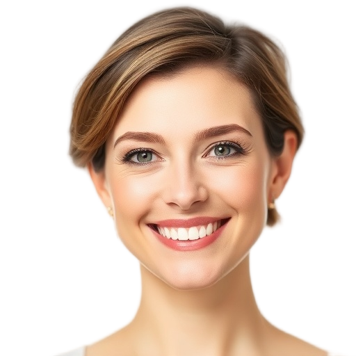 A person smiling to the camera with a white background looking like
