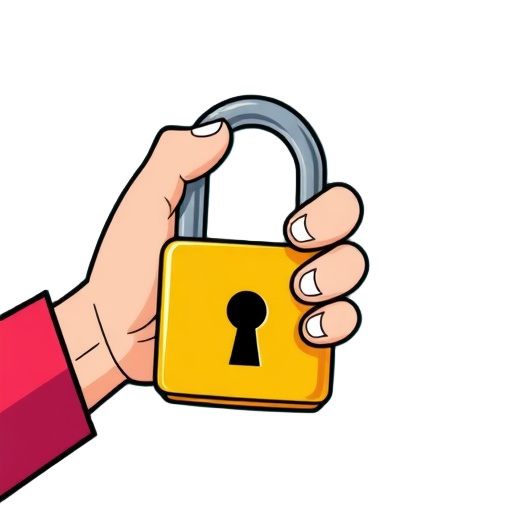 Carefully describe an image in great detail that needs to be generate, use quotes to split visual things, "hand", "candy", "lock"