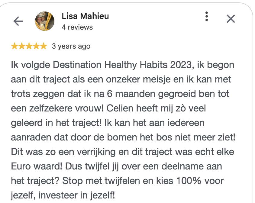 Google review deelneemster
