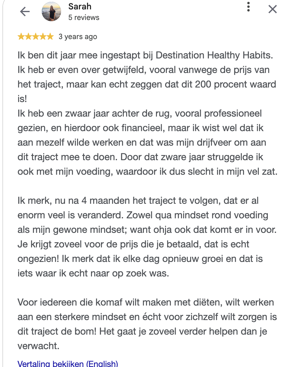 Google review deelneemster