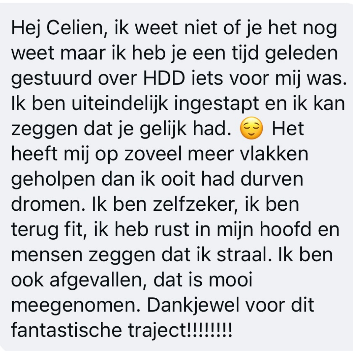Review deelneemster DHH