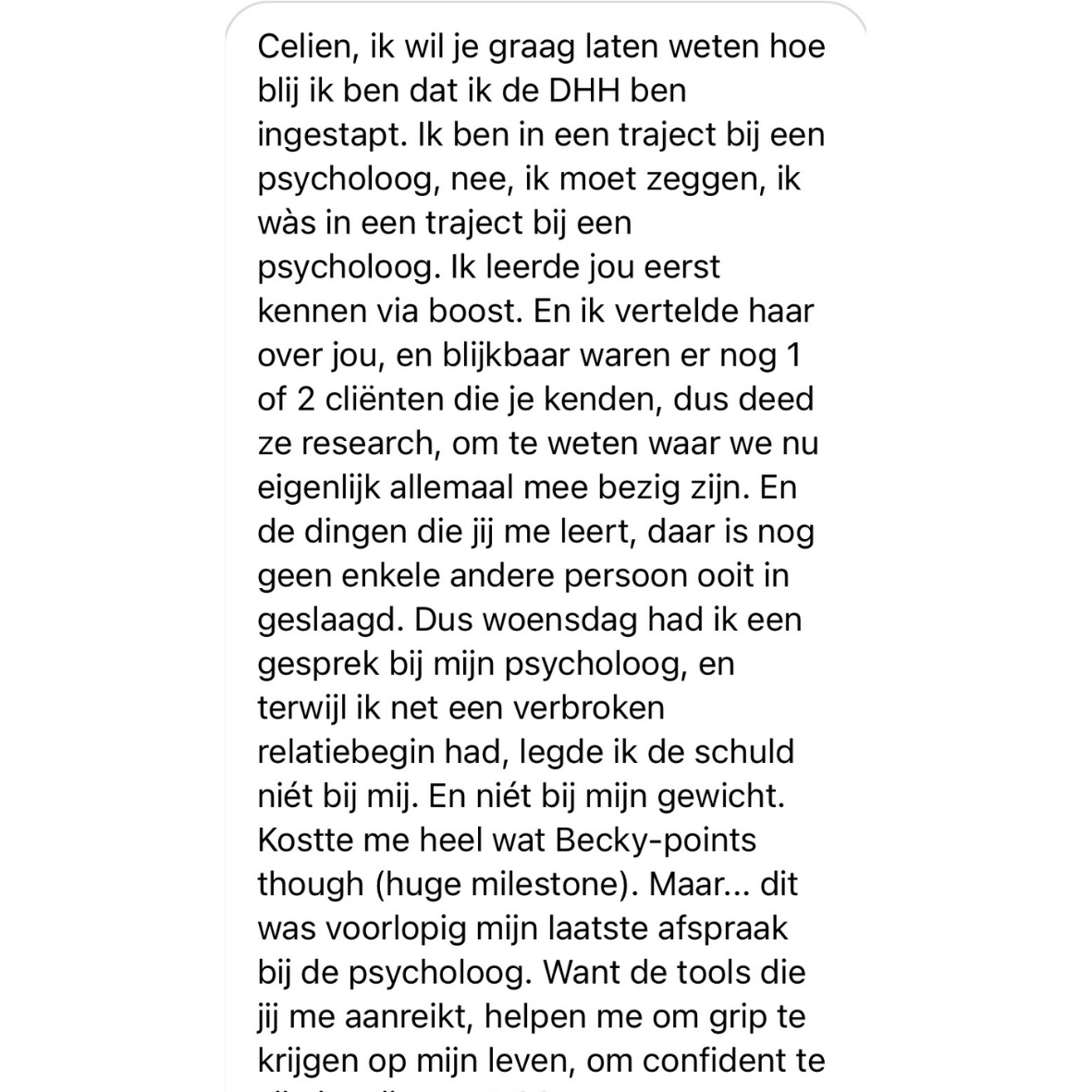 Review deelneemster DHH