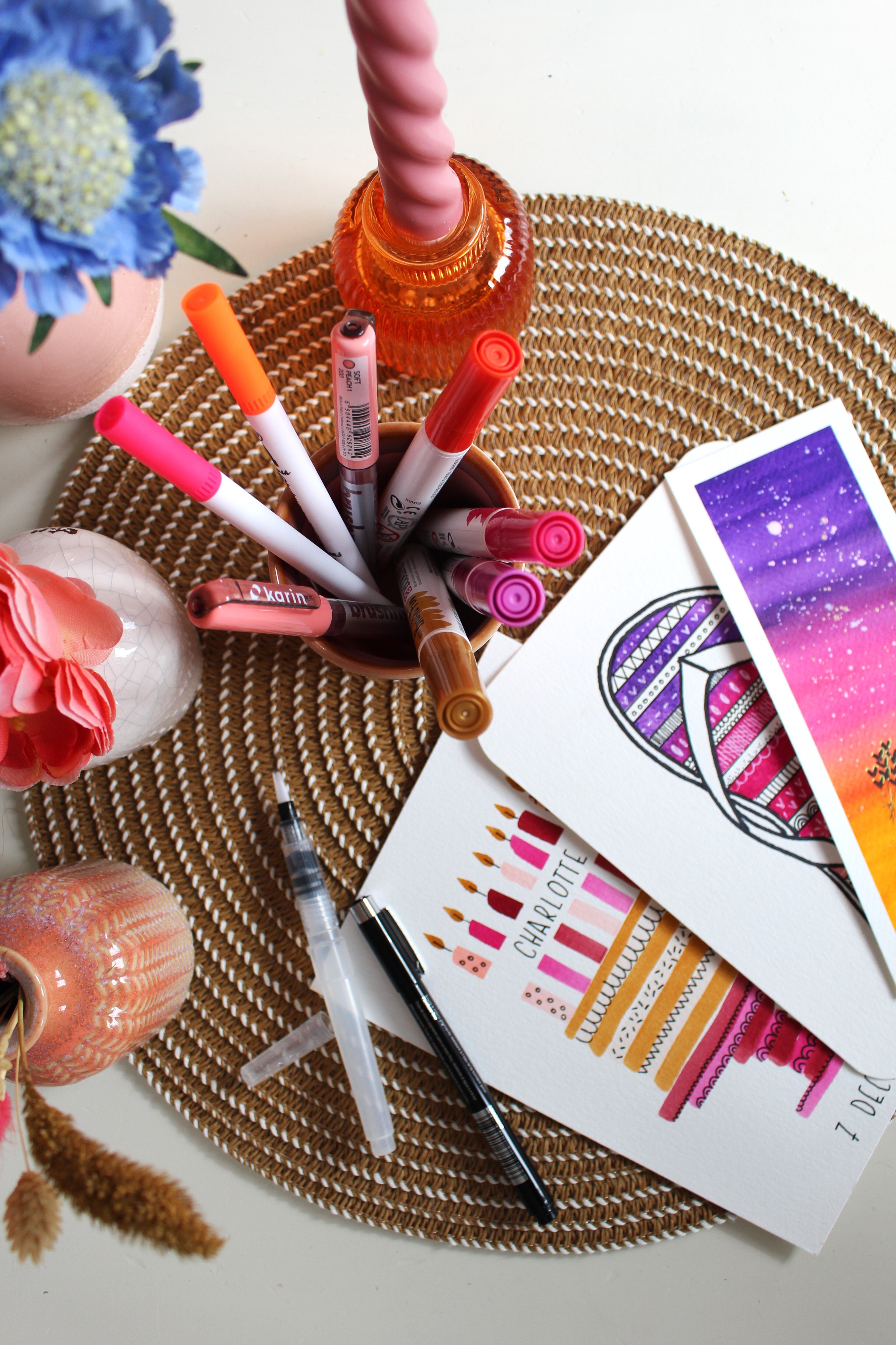 brushpen aquamarkers aquarelverf online tekenlessen