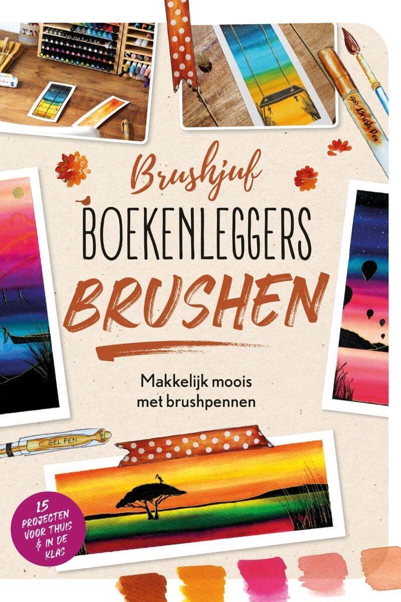 Creatief boek over brushpennen en aquamarkers van Brushjuf