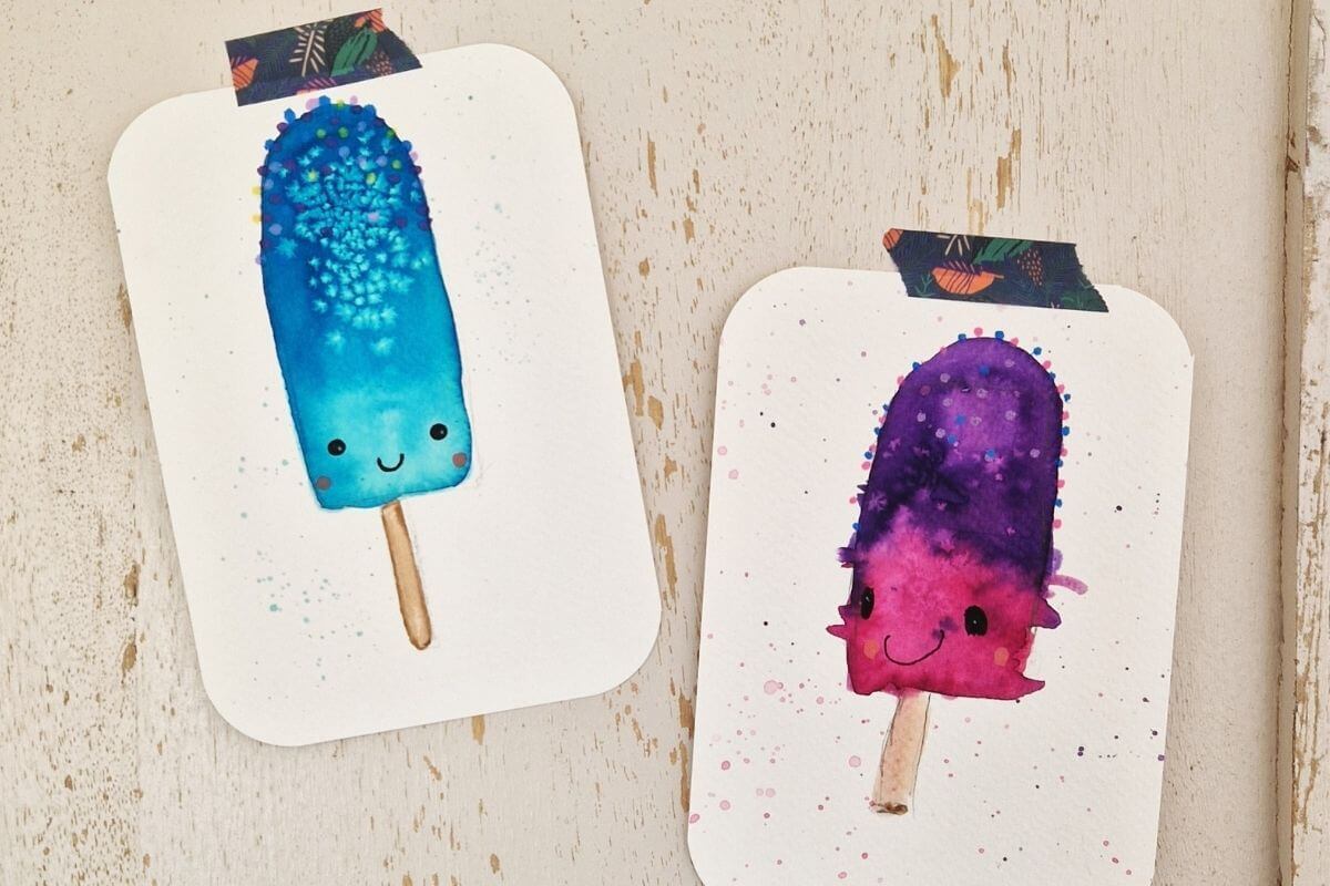 ijsjes ouder kind workshop brushpennen aquamarkers