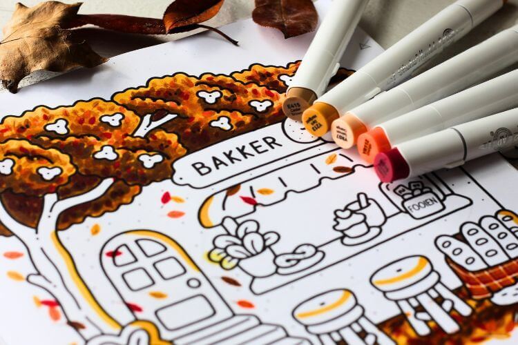 Herfst tutorial alcoholmarkers