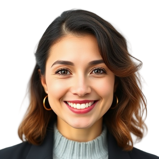 A person smiling to the camera with a white background looking like