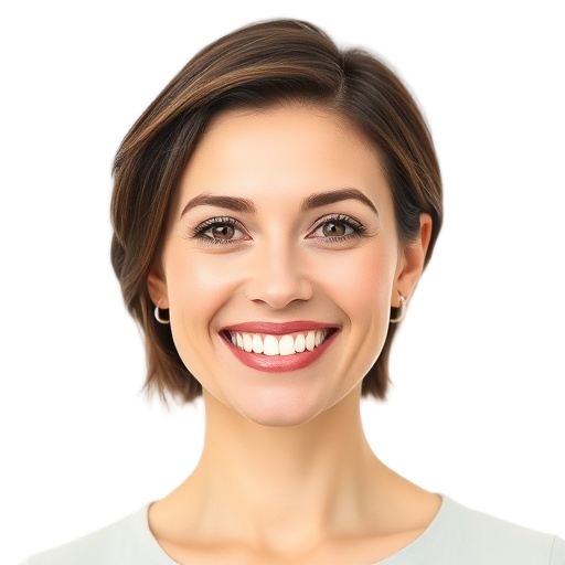 A person smiling to the camera with a white background looking like