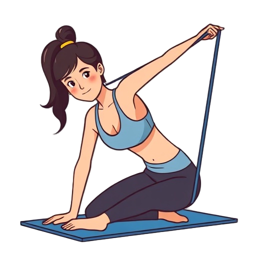 "woman" "yoga mat" "resistance band"
