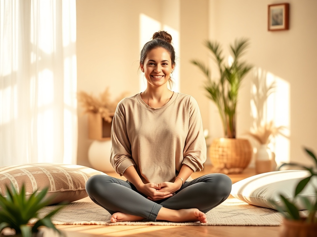 "A warm, inviting meditation coach portrait