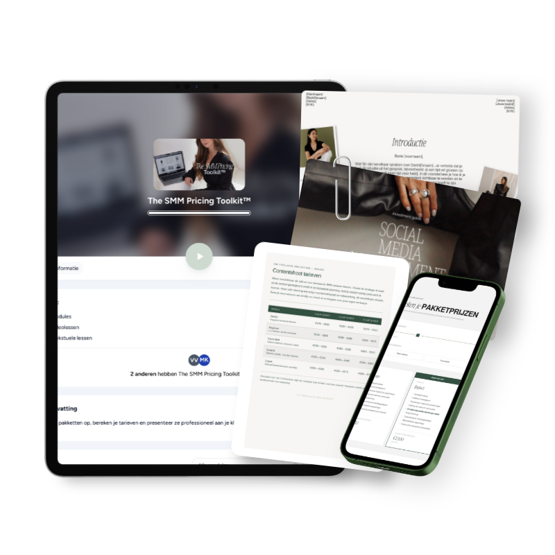 Lessen, Pakketbouwer en templates uit The SMM Pricing Toolkit