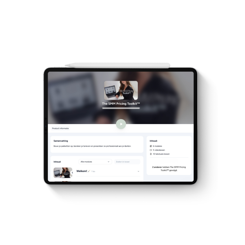 The SMM Pricing Toolkit in Huddle op een iPad