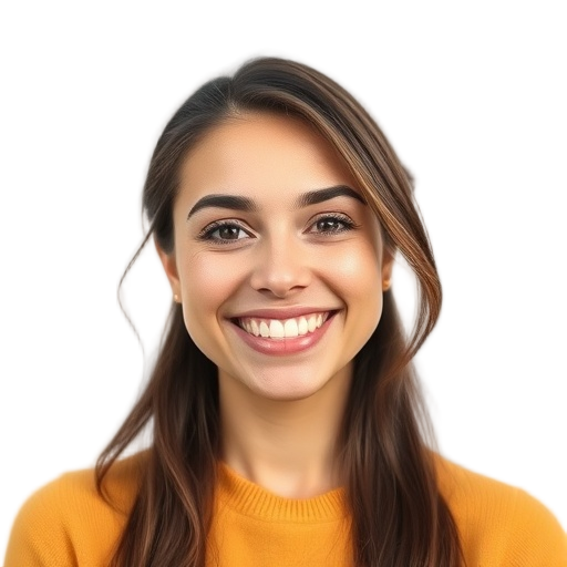 A person smiling to the camera with a white background looking like