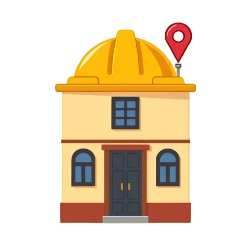 "Portuguese house" "construction helmet" "map pin"