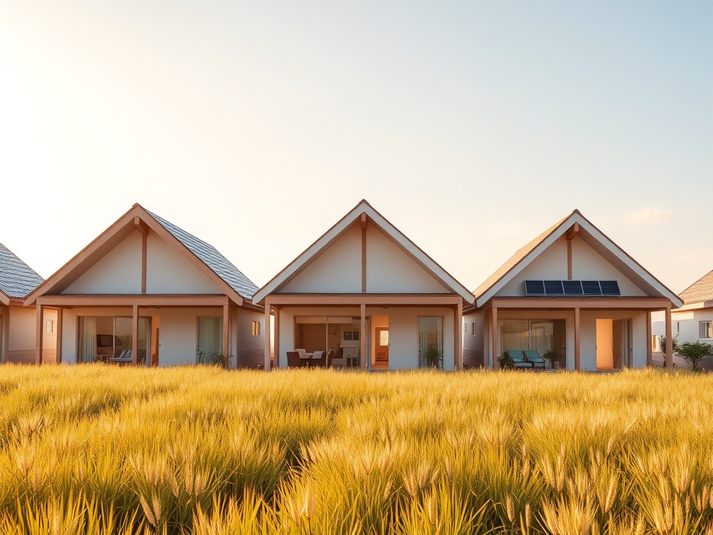 "five modern bungalows in a sunny coastal meadow" "each with distinct design