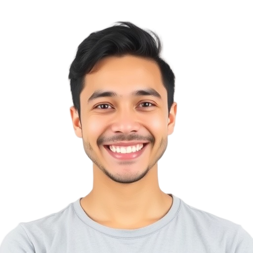 A person smiling to the camera with a white background looking like